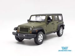 XE MÔ HÌNH JEEP WRANGLER UNLIMITED 2015 1:24 MAISTO (XANH QUÂN ĐỘI)