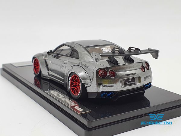 XE MÔ HÌNH NISSAN GTR R35 LB WORKS LIBERTY WALK 1:43 ONE MODEL (CHROME)