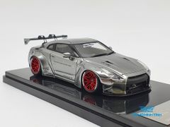 XE MÔ HÌNH NISSAN GTR R35 LB WORKS LIBERTY WALK 1:43 ONE MODEL (CHROME)