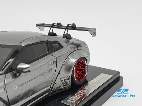 XE MÔ HÌNH NISSAN GTR R35 LB WORKS LIBERTY WALK 1:43 ONE MODEL (CHROME)