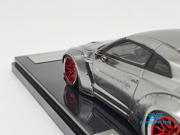 XE MÔ HÌNH NISSAN GTR R35 LB WORKS LIBERTY WALK 1:43 ONE MODEL (CHROME)