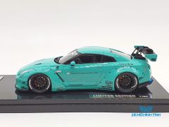 XE MÔ HÌNH NISSAN GTR R35 LB WORKS LIBERTY WALK 1:43 ONE MODEL (TIFANY BLUE)