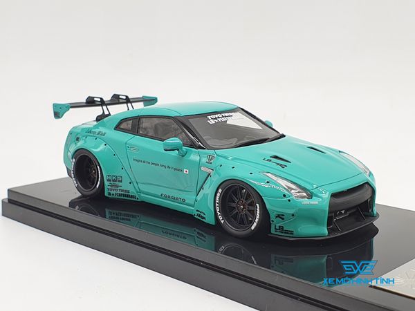 XE MÔ HÌNH NISSAN GTR R35 LB WORKS LIBERTY WALK 1:43 ONE MODEL (TIFANY BLUE)