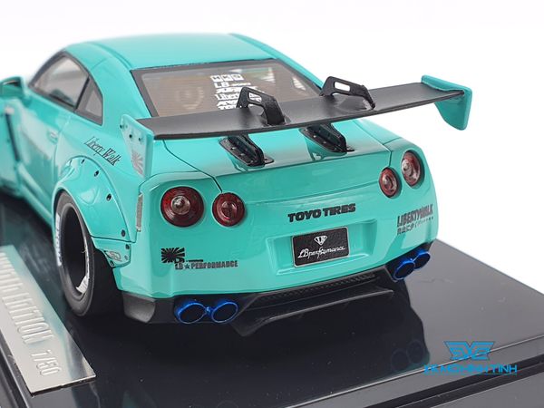 XE MÔ HÌNH NISSAN GTR R35 LB WORKS LIBERTY WALK 1:43 ONE MODEL (TIFANY BLUE)