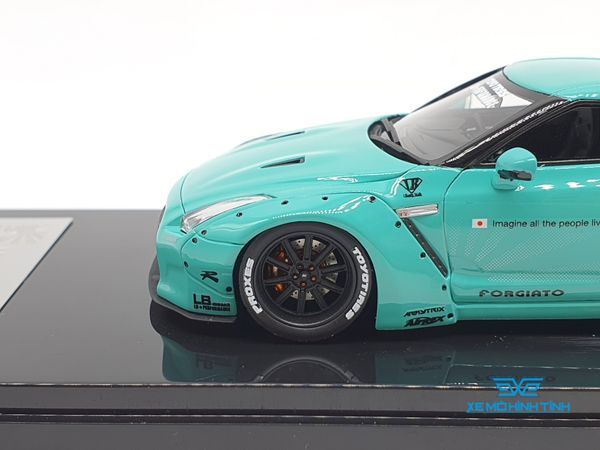 XE MÔ HÌNH NISSAN GTR R35 LB WORKS LIBERTY WALK 1:43 ONE MODEL (TIFANY BLUE)