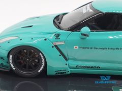 XE MÔ HÌNH NISSAN GTR R35 LB WORKS LIBERTY WALK 1:43 ONE MODEL (TIFANY BLUE)