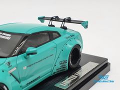 XE MÔ HÌNH NISSAN GTR R35 LB WORKS LIBERTY WALK 1:43 ONE MODEL (TIFANY BLUE)