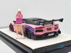 Xe Mô Hình Lamborghini Aventador 2.0 Sailor Moon 1:64 ( Hồng Kèm Figure)