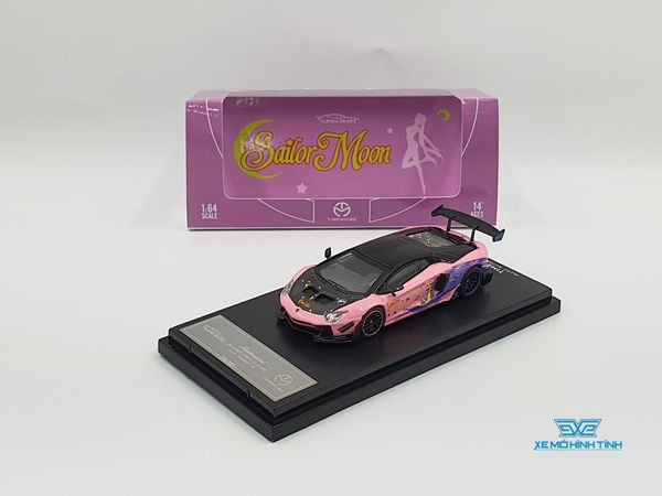 Xe Mô Hình Lamborghini Aventador 2.0 Sailor Moon 1:64 ( Hồng Không Kèm Figure)