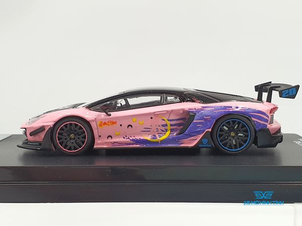 Xe Mô Hình Lamborghini Aventador 2.0 Sailor Moon 1:64 ( Hồng Không Kèm Figure)