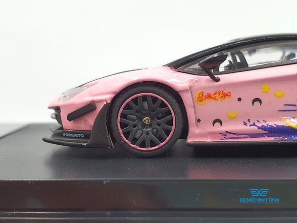 Xe Mô Hình Lamborghini Aventador 2.0 Sailor Moon 1:64 ( Hồng Không Kèm Figure)