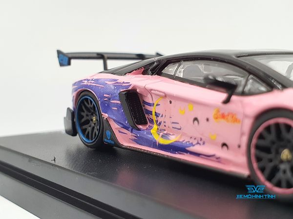 Xe Mô Hình Lamborghini Aventador 2.0 Sailor Moon 1:64 ( Hồng Không Kèm Figure)