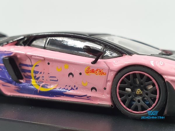 Xe Mô Hình Lamborghini Aventador 2.0 Sailor Moon 1:64 ( Hồng Không Kèm Figure)