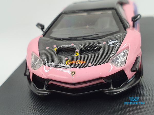 Xe Mô Hình Lamborghini Aventador 2.0 Sailor Moon 1:64 ( Hồng Không Kèm Figure)