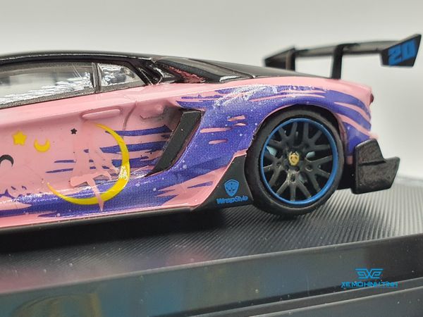 Xe Mô Hình Lamborghini Aventador 2.0 Sailor Moon 1:64 ( Hồng Không Kèm Figure)