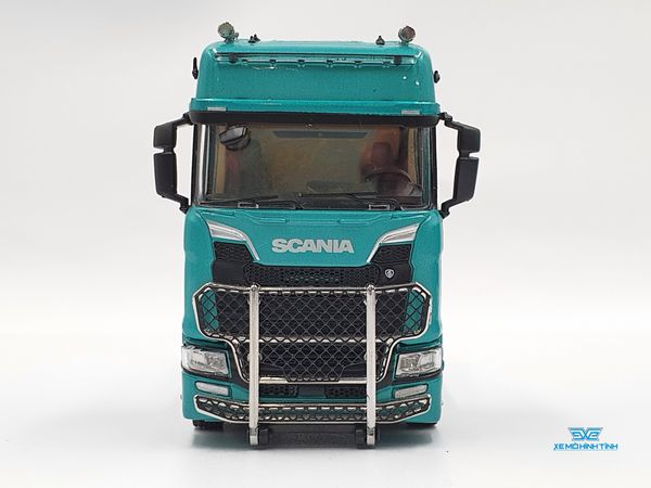 Xe Mô Hình Tải Scania Double Deck Car Carrier Transporter 1:64 Kengfai ( Xanh Lá )