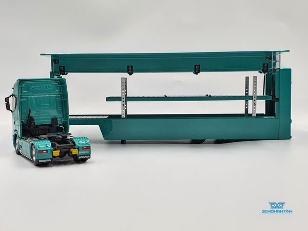 Xe Mô Hình Tải Scania Double Deck Car Carrier Transporter 1:64 Kengfai ( Xanh Lá )