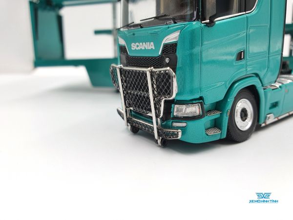 Xe Mô Hình Tải Scania Double Deck Car Carrier Transporter 1:64 Kengfai ( Xanh Lá )