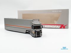 Xe Mô Hình Tải Scania Double Deck Car Carrier Transporter 1:64 Kengfai ( Bạc )