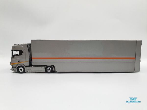 Xe Mô Hình Tải Scania Double Deck Car Carrier Transporter 1:64 Kengfai ( Bạc )