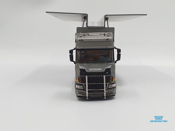 Xe Mô Hình Tải Scania Double Deck Car Carrier Transporter 1:64 Kengfai ( Bạc )