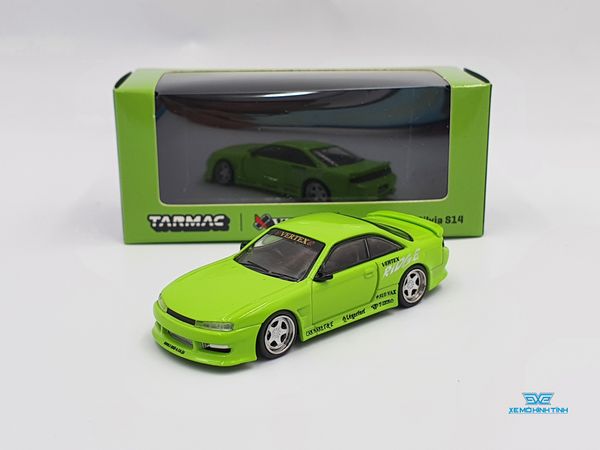 Xe Mô Hình Vertex Silvia S14 1:64 Tarmac Works ( Xanh Lá )