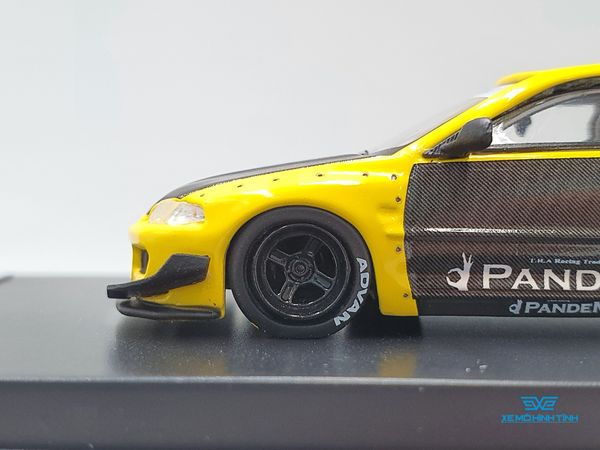 Xe Mô Hình Honda Civic EG6 Rocket bunny 1:64 One Model (Vàng Carbon)