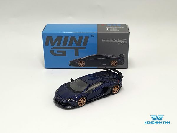 Xe Mô Hình Lamborghini Aventador SVJ - Viola Aletheia 1:64 MiniGT( Xanh Đậm)