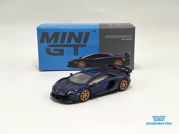 Xe Mô Hình Lamborghini Aventador SVJ - Viola Aletheia 1:64 MiniGT( Xanh Đậm)