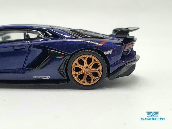 Xe Mô Hình Lamborghini Aventador SVJ - Viola Aletheia 1:64 MiniGT( Xanh Đậm)