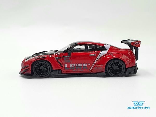 Xe Mô Hình LB Works Nissan GT-R R35 Type 2 Rear Wing Ver 3 Red Livery 2 RHD 1:64 MiniGT (Đỏ)