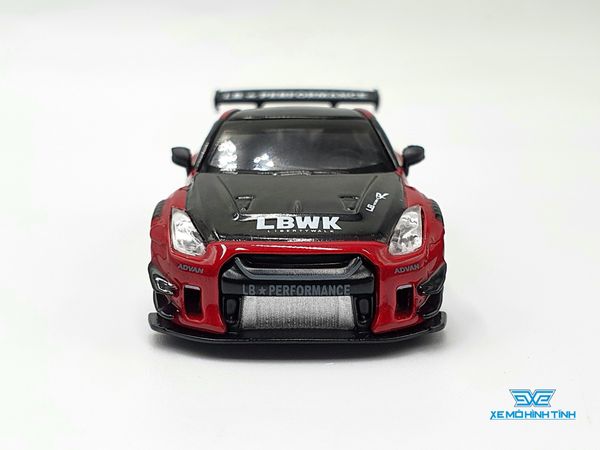 Xe Mô Hình LB Works Nissan GT-R R35 Type 2 Rear Wing Ver 3 Red Livery 2 RHD 1:64 MiniGT (Đỏ)