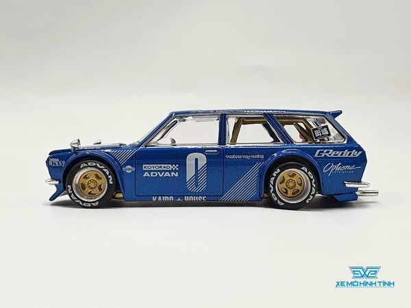 Xe Mô Hình Datsun Kaido 510 Wagon 1:64 Kaido House / MiniGT (Xanh Dương)