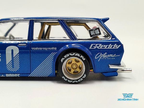 Xe Mô Hình Datsun Kaido 510 Wagon 1:64 Kaido House / MiniGT (Xanh Dương)