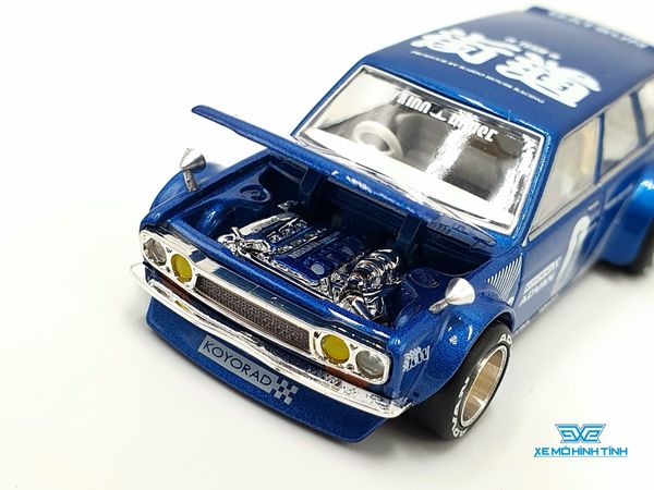 Xe Mô Hình Datsun Kaido 510 Wagon 1:64 Kaido House / MiniGT (Xanh Dương)