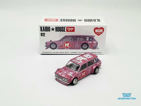 Xe Mô Hình Datsun Kaido 510 Wagon Hanami V1 1:64 Kaido House / MiniGT (Hồng)