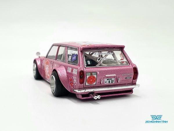 Xe Mô Hình Datsun Kaido 510 Wagon Hanami V1 1:64 Kaido House / MiniGT (Hồng)