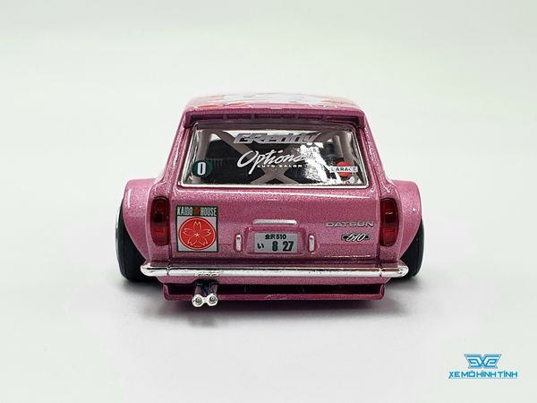 Xe Mô Hình Datsun Kaido 510 Wagon Hanami V1 1:64 Kaido House / MiniGT (Hồng)