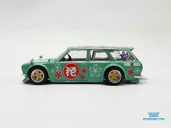 Xe Mô Hình Datsun Kaido 510 Wagon Hanami V2 1:64 Kaido House / MiniGT (Xanh Lá)