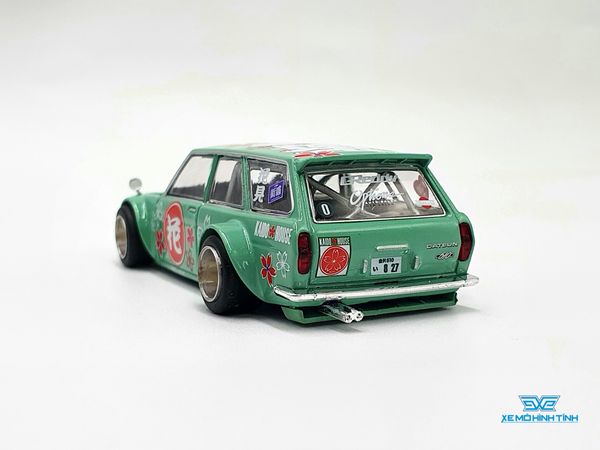 Xe Mô Hình Datsun Kaido 510 Wagon Hanami V2 1:64 Kaido House / MiniGT (Xanh Lá)