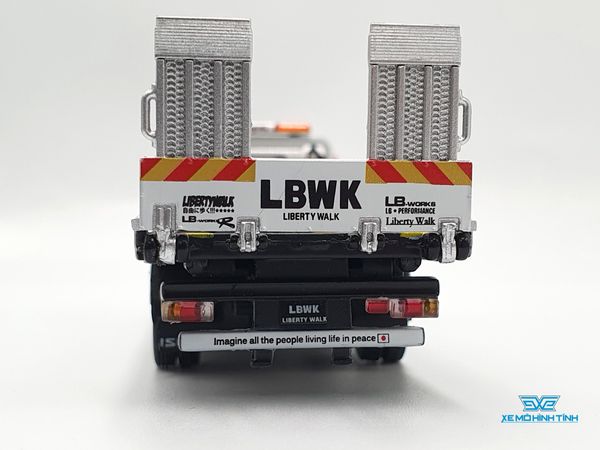 Xe Mô Hình Isuzu N-Series Vehicle Transporter LBWK White RHD 1:64 MiniGT( Trắng )