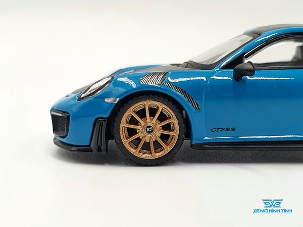 Xe Mô Hình Porsche 911 GT2 RS Weissach Package  1:64  MiniGT  ( Xanh )