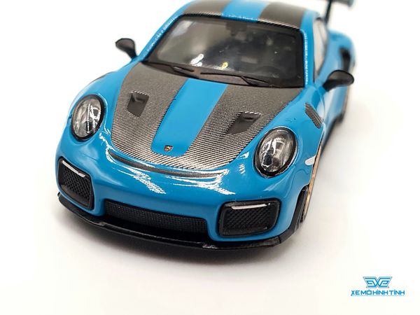 Xe Mô Hình Porsche 911 GT2 RS Weissach Package Miami Blu LHD 1:64 MiniGT( Xanh )