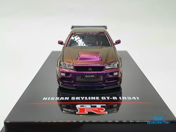 Xe Mô Hình Nissan Skyline GT-R (R34) Midnight Purple II 1:64 Inno Models (Tím Biến Màu )