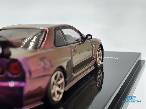 Xe Mô Hình Nissan Skyline GT-R (R34) Midnight Purple II 1:64 Inno Models (Tím Biến Màu )