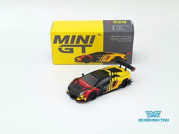 Xe Mô Hình LB* Works Lamborghini Aventador - Limited Edition Infinite Motorsports RHD 1:64 Mini GT (Vàng)