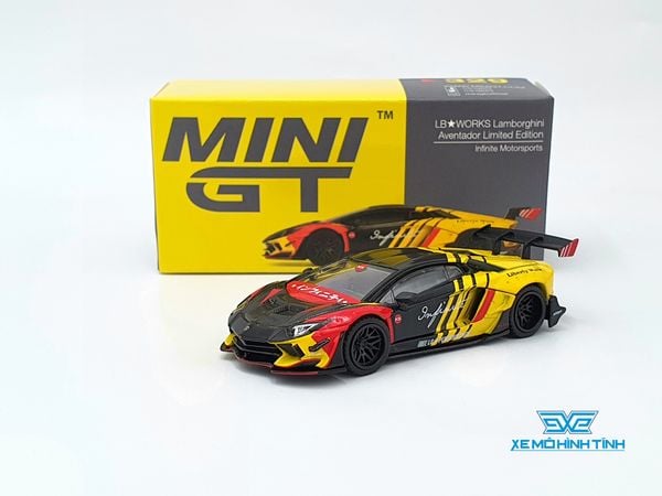 Xe Mô Hình LB* Works Lamborghini Aventador - Limited Edition Infinite Motorsports RHD 1:64 Mini GT (Vàng)