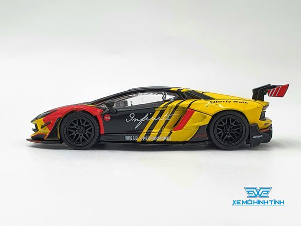 Xe Mô Hình LB* Works Lamborghini Aventador - Limited Edition Infinite Motorsports RHD 1:64 Mini GT (Vàng)