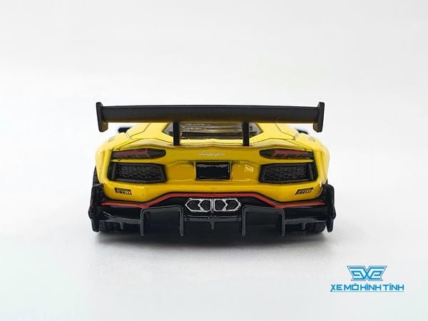 Xe Mô Hình LB* Works Lamborghini Aventador - Limited Edition Infinite Motorsports RHD 1:64 Mini GT (Vàng)