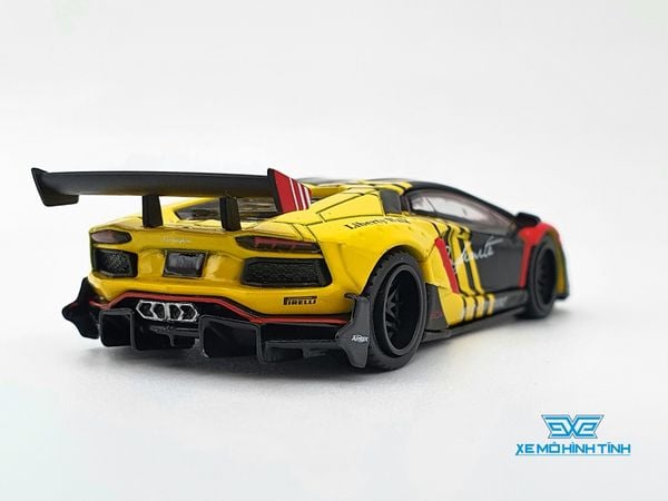 Xe Mô Hình LB* Works Lamborghini Aventador - Limited Edition Infinite Motorsports RHD 1:64 Mini GT (Vàng)